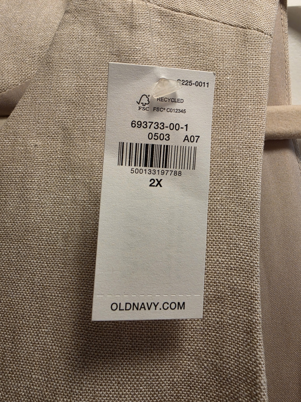NWT Old Navy Linen-Blend Beige Button-Front Vest - Picture 4 of 6